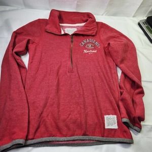 The Original Retro Brand Medium Pullover NHL Canadiens Zip Up Sweatshirt Red